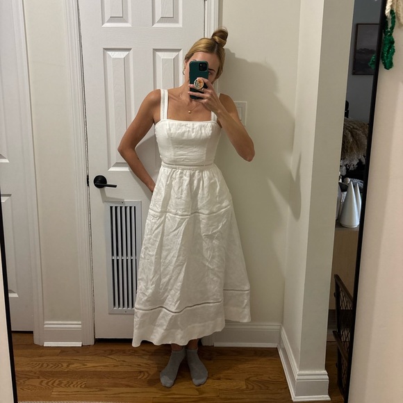 Reformation Everett Linen Midi Sundress white - Picture 8 of 16